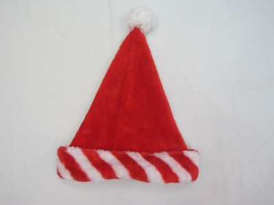 弯角圣诞帽    毛绒弯角圣诞帽  条纹圣诞帽