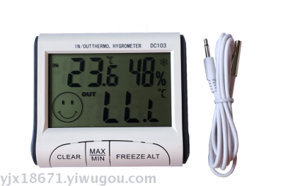 Upgraded version of DC103 indoor/outdoor thermometer with clock thermometer