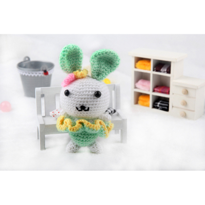 Handmade Crocheted Animal Doll DIY Dress Rabbit Wool Material Package
