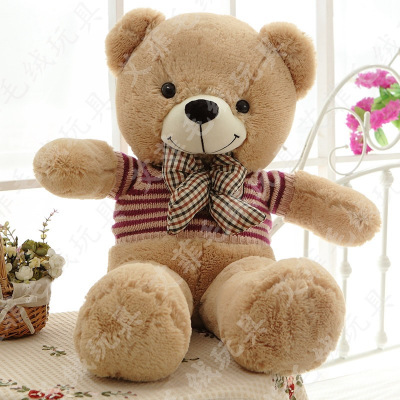 Sweater bear scarf bear teddy bear plush toy doll, doll, doll, hug the bear bow tie the bear