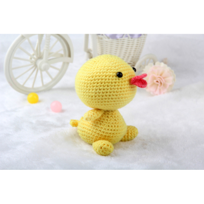 Knitted Wool Animal Toy Creative Plush Big Yellow Duck DIY Material Package