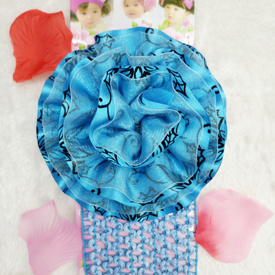 Baby hair with hair cloth headdress cute children headband girl baby printing mesh flower
