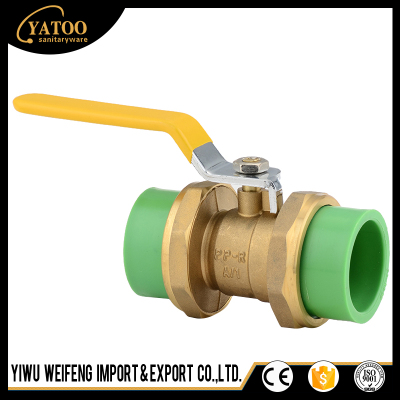 PPR double connecting copper ball inside and outside the wire live ball valve