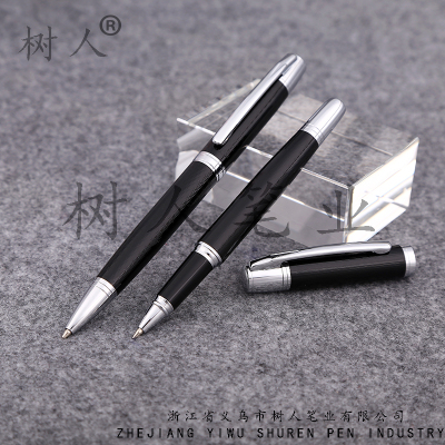 Shuren wire drawing engraved metal ballpoint pen signature pen