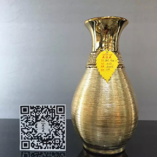 European-Style Ceramic Drawing Vase with Big Belly and Diamond