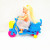 The children of novelty toys pull electric motorcycle with bags of children puzzle doll toys