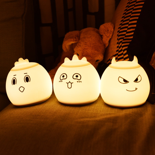 colorful changeable night light silicone light usb charging pat light cute cartoon nursing light