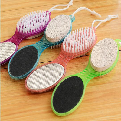 Exfoliating Four-in-One Foot Grinder 4-in-One with Double-Sided Rub Foot Board Pumice Stone Foot Washing Brush