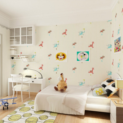 Furniture decorated children's room wallpaper.