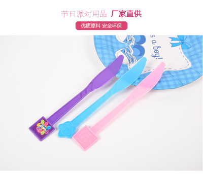 High quality cake tableware disposable cake knife cake tableware superior disposable cake cutlery plate set