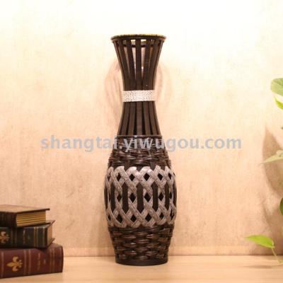 Chinese Retro Southeast Asian Style Handmade Bamboo Woven Vase Flower Flower Container DL-16612