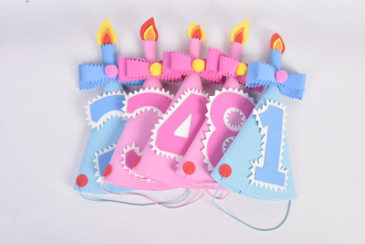 Children and adults birthday cake decoration flag party party cartoon creative Eva digital cap