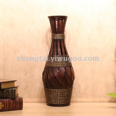 Chinese Retro Southeast Asian Style Handmade Bamboo Woven Vase Flower Flower Container DL-16614