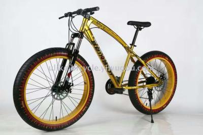 Bike 26 \"7 speed flame grain high carbon steel fashion disc brake variable-speed mountain bike factory direct selling