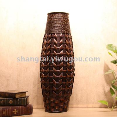 Chinese Retro Southeast Asian Style Handmade Bamboo Woven Vase Flower Flower Container DL-13017