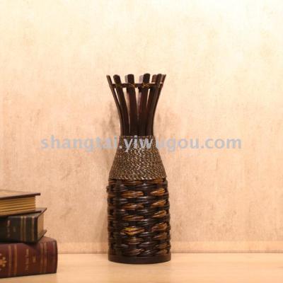 Chinese Retro Southeast Asian Style Handmade Bamboo Woven Vase Flower Flower Container DL-16620