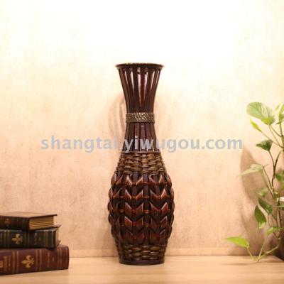 Chinese Retro Southeast Asian Style Handmade Bamboo Woven Vase Flower Flower Container DL-16613