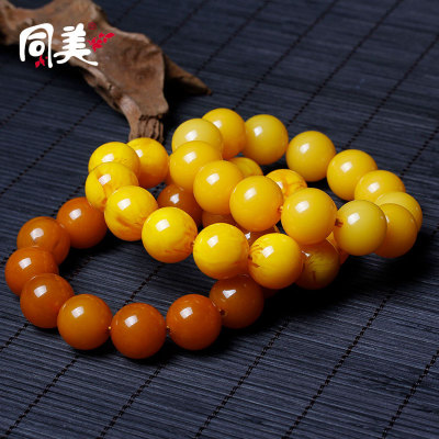 Imitation chicken oil beeswax Bracelet yellow white beads bracelets nectar resin beeswax hand spread goods wholesale