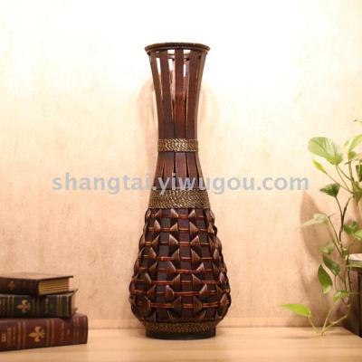 Chinese Retro Southeast Asian Style Handmade Bamboo Woven Vase Flower Flower Container DL-16610