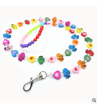 Pet Supplies New Pet Beaded Hand Holding Rope Small Dog Teddy Dog Cat Chain Collar