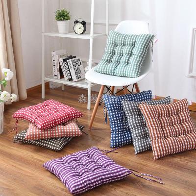New Small Plaid Pearl Cotton Cushion Tatami Dining Chair Cushion Student Office Sofas