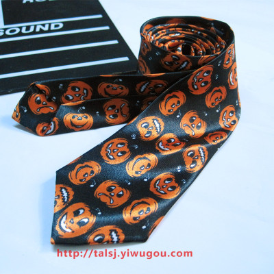 Ghost Jack pumpkin head Skull Halloween theme Tie ADULT tie