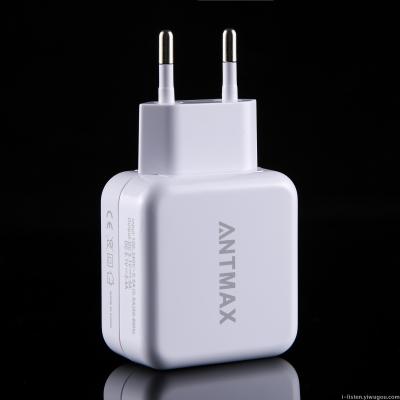 Antmax European regulations 2.4AIC intelligent express 2U mobile phone charger CE certified private mold filling head