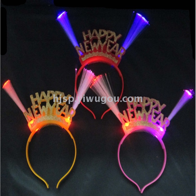 Factory new year happy birthday optical fiber head hair hoop dance party