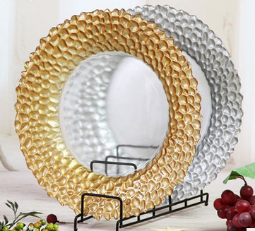 Glass Beads Plate Fruit Plate Western Food Wedding Master Disc Dried Fruit Tray
