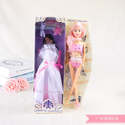 Color change doll girl doll wedding dress girl toy children change dress bride princess single gift box
