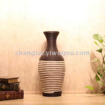 Chinese Retro Southeast Asian Style Handmade Bamboo Woven Vase Flower Flower Container CD-019