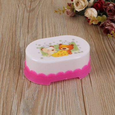 Creative soap box with lid for bathroom plastic soap box