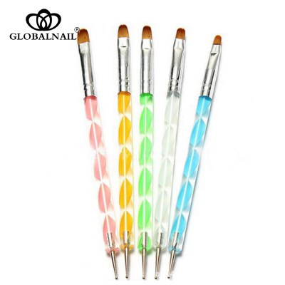 Nail set 5 colors 5 pieces of spiral rod point drill pen phototherapy pen dual purpose pen wholesale