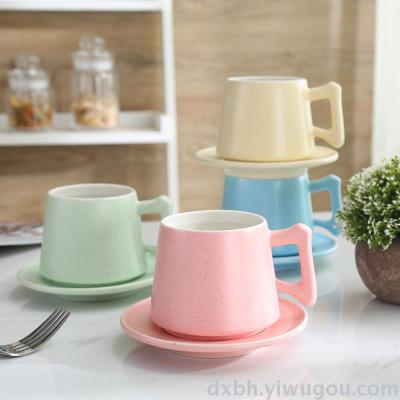 Matte matte ceramic retro minimalist coffee cup dish suit Macarons Nordic cappuccino mugs