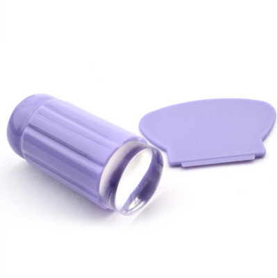 Transparent nail print head purple Transparent handle silicone head 2.8cm