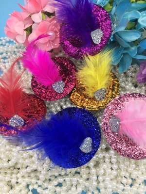Korean headdress hair decoration hair card dance children heart diamond feather hat hairpin wholesale manufacturers direct sales