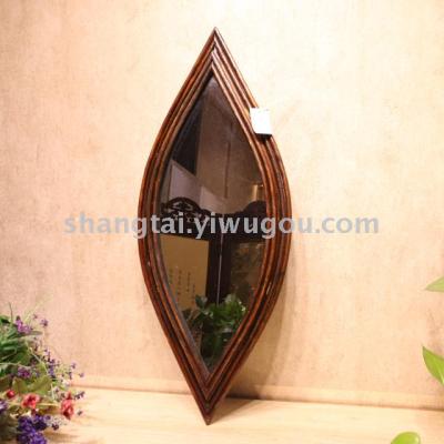 Hot Selling Retro Southeast Asian Style Handmade Bamboo and Wooden Frame Hanging Mirror 09-13640