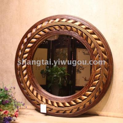 Hot Selling Retro Southeast Asian Style Handmade Bamboo Wooden Woven Glasses Frame Hanging Mirror DL-16621