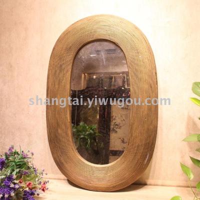 Hot Selling Retro Southeast Asian Style Handmade Bamboo Wooden Woven Glasses Frame Hanging Mirror DL-16625