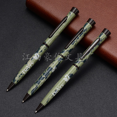 Camouflage Metal Rotating Ballpoint Pen Oblique Head Epoxy Advertising Marker Camouflage Advertising Marker