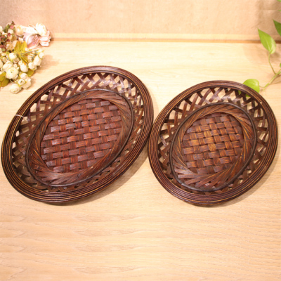 Hot Selling Retro Southeast Asian Style Handmade Bamboo Tray Fruit Plate 09-146004