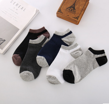 For men, breathable, deodorant-proof solid color boat socks for spring and summer are casual and comfortable