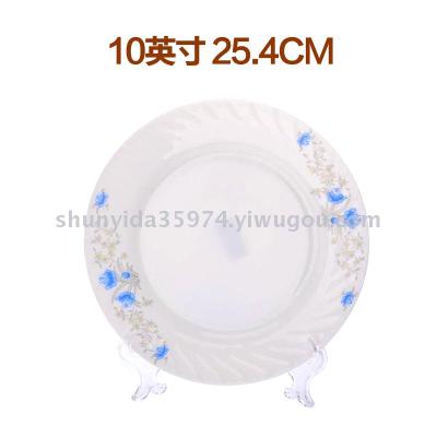 hyp100-140 White jade porcelain tempered glass fish plate