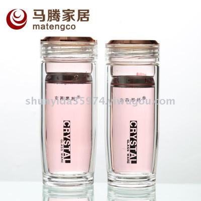 Lanxi Double Crystal Cup peng Silicon glass 220ML