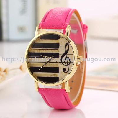 A piano note table belt quartz watch fashion watch