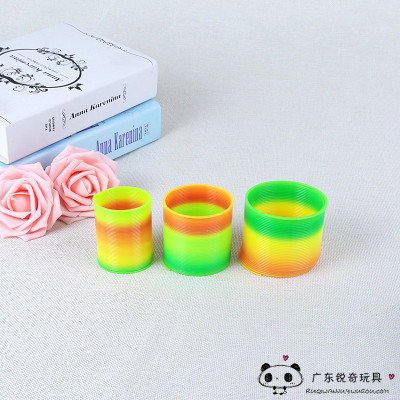 Rainbow Ring Spring Ring Magic Circle Elastic ring Kindergarten Early Education Toys to develop intellectual creativity
