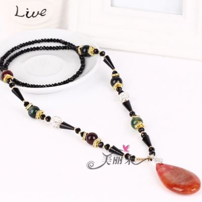 Agate crystal necklace.