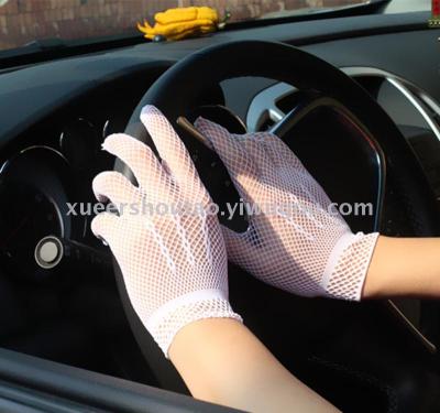 Elastic Five-Finger Hollow Bridal Dance Nightclub Sexy Mesh Sexy Gloves