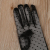 Black for Women Speckled Translucent Fine Mesh Gloves