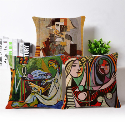 Cotton and linen pillow cases digital printing water art pillow creative pillow can be customized